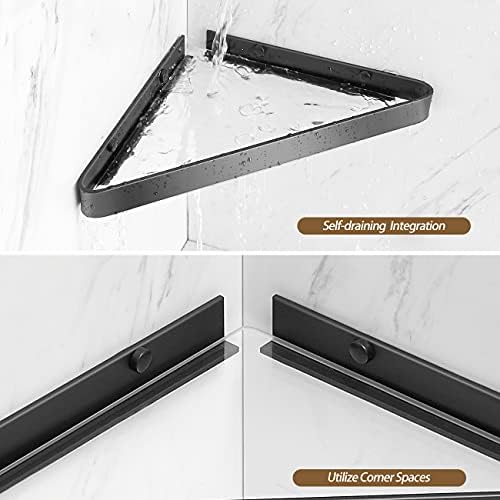 VOLPONE 2-Tier Tempered Glass Corner Shelf for Bathroom