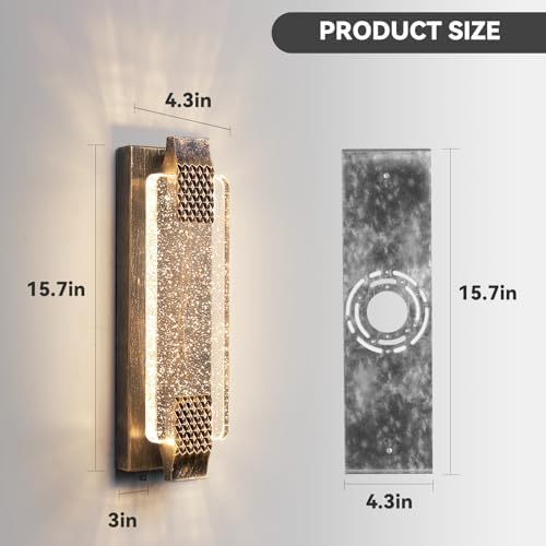 Dusk to Dawn Outdoor Wall Light with Crystal Bubble Glass