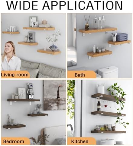 Stainless Steel Floating Shelf Brackets 10 Inch 6 Pack
