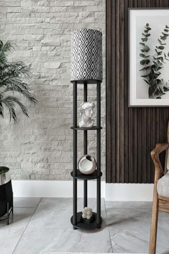 Modern Floor Lamp with Shelves for Living Room and Bedroom