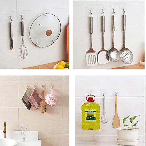 Heavy Duty Adhesive Hooks 20KG for Bathroom Kitchen