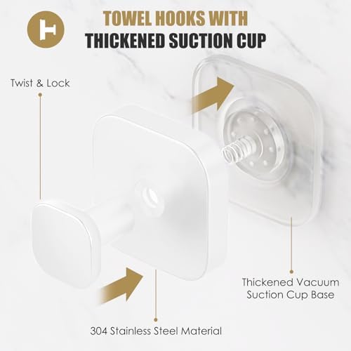 BKV Suction Cup Hooks for Shower and Bathroom Use - 2 Pack