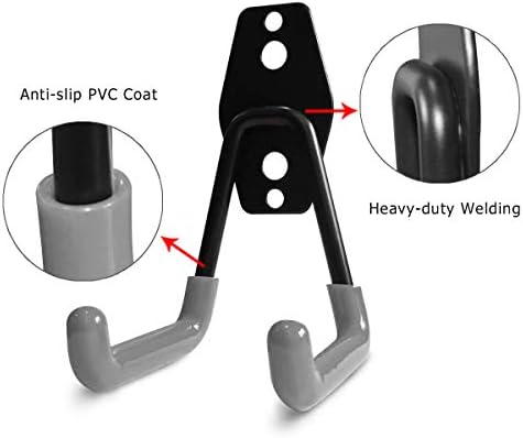 2 Pack Heavy Duty Garage Storage Hooks with PVC Coating