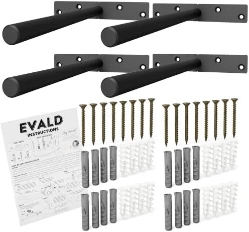 EVALD Heavy Duty Floating Shelf Bracket 4 Pack