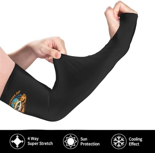 Halloween Pumpkin Skeleton Candles Arm Sleeves for Men Women