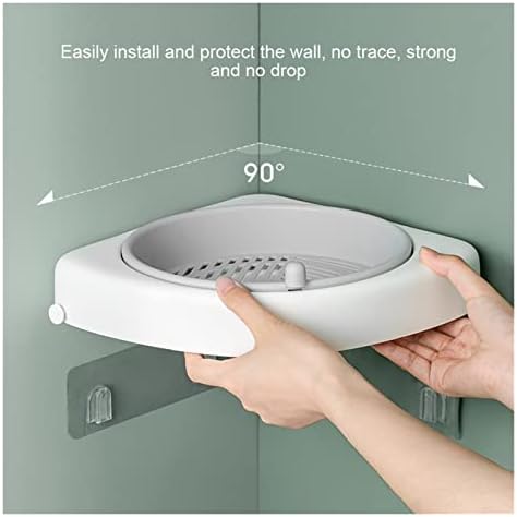 Bathroom Shower Corner Shelf 360 Rotating Storage Organizer Pink