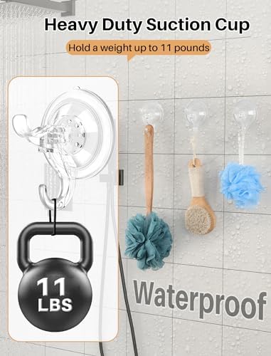 AENTGIU Suction Cup Hooks 5 Pack Bathroom Mounts