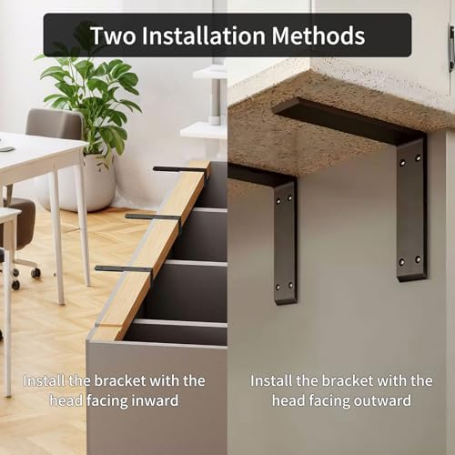 Heavy Duty Metal L-Shaped Countertop Brackets 2 Pack