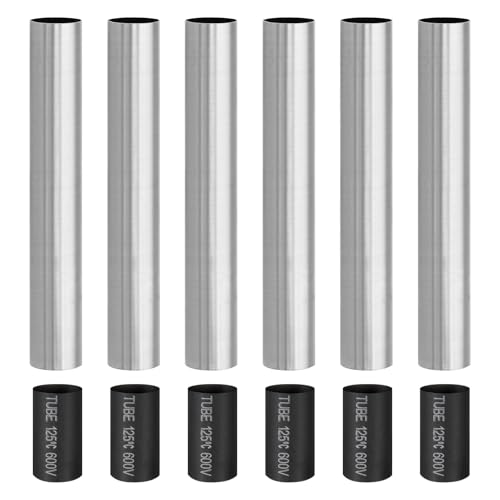 PATIKIL 6 Tall Candle Covers Sleeves Chrome Metal E12 Chandelier Socket Holder 6Pcs