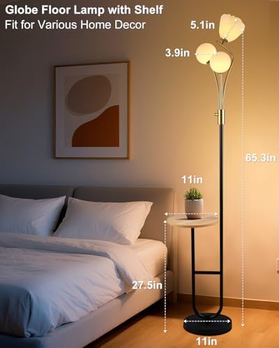 Lightdot 65 Inch Floor Lamp with Dimmable LED and Tray
