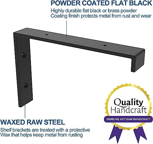 WEKIS 12 Inch Heavy Duty Floating Shelf Brackets Pack of 8