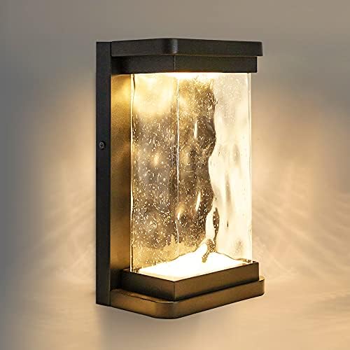 LUTEC Starry 795 Lumen 3000K LED Wall Light with Seeded Glass