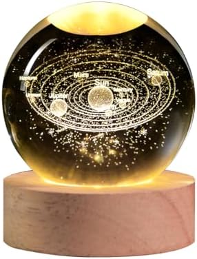 Solar System 3D Crystal Ball with LED Stand