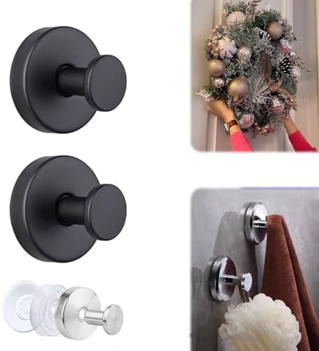 Civilizek 2025 Suction Cup Garland Hanger Hooks Black 2PCS