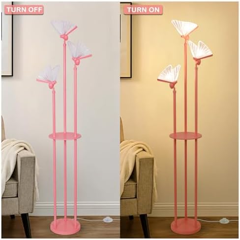 Butterfly Lamp with Shelves and 3 Lights