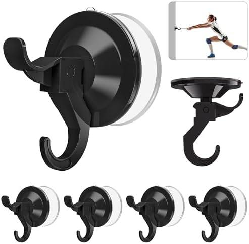 AENTGIU 5 Pack Vacuum Suction Cup Hooks Black