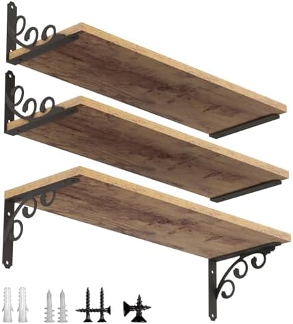 IARTOPS L Shelf Brackets 6 Pack Black Heavy Duty