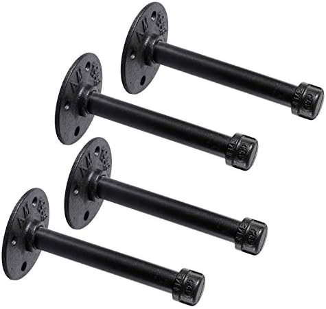 Industrial Black Iron Pipe Shelf Brackets for Floating Shelves 12 4 6