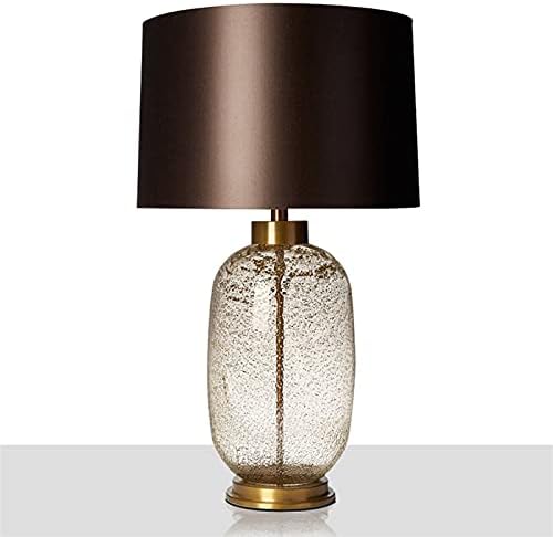 Modern Egg Shape Glass Table Lamp with Fabric Shade