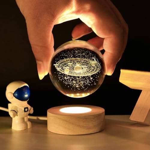 Solar System 3D Crystal Ball with LED Stand