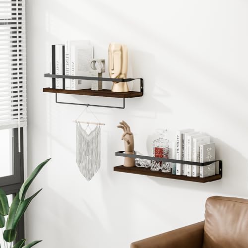 Bathroom Shelves with Towel Bar Set of 2