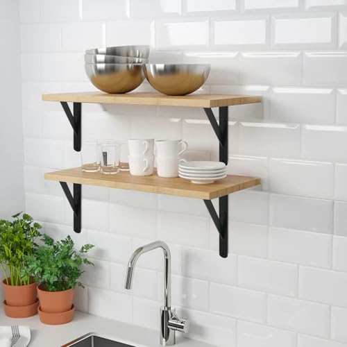 12 Pack Heavy Duty Black Shelf Brackets