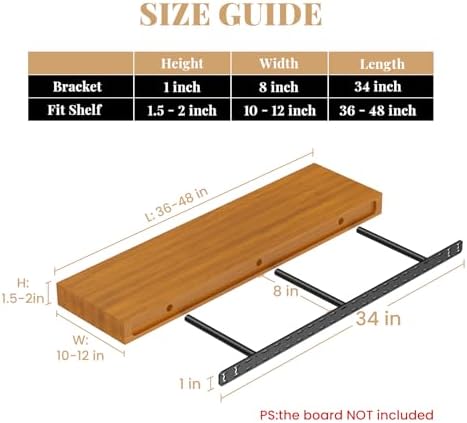 Craftersmark 2pcs Floating Shelf Bracket Heavy Duty