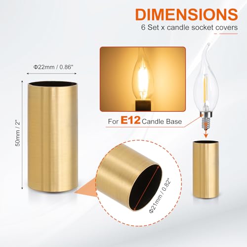 PATIKIL 2 Inch Tall Candle Covers Sleeves 6Pcs