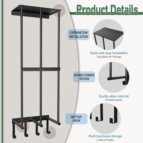 PUMHUBO Metal Beach Chair Wall Storage Rack Black