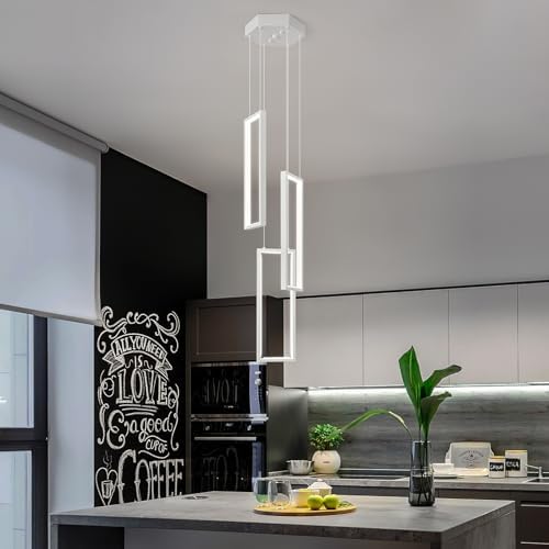 Modern White 40W LED Pendant Light with 3 Rings