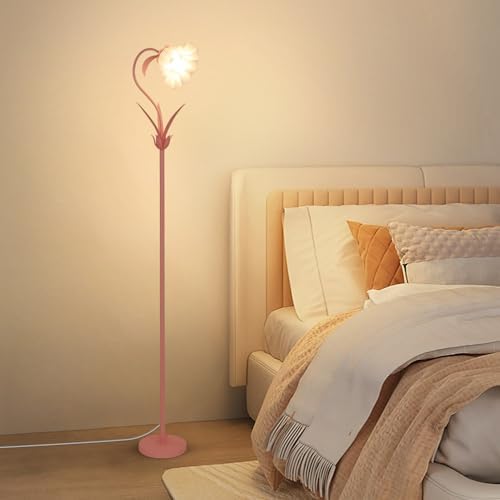 HMVPL Pink Flower Floor Lamp for Living Room and Bedroom