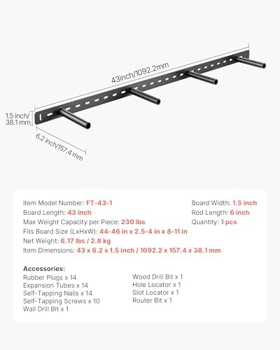 VEVOR Floating Shelf Bracket 1 Pack 230 lbs Weight Capacity