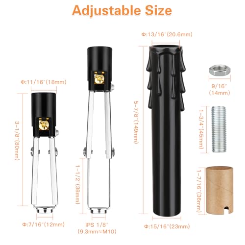 Helunsi 6-Piece E12 Chandelier Socket Kit