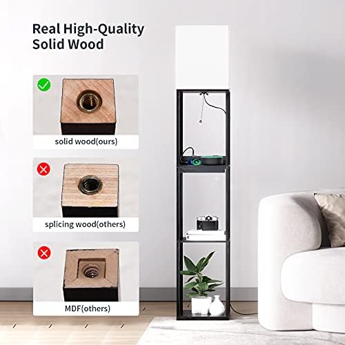 SUNMORY Floor Lamp with Shelves and USB Ports