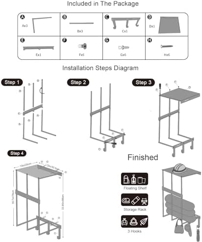 Camping Chairs Wall Storage Rack with 3 Hooks