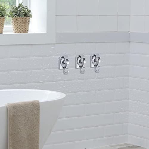 Yssiladi Shower Suction Cup Hooks 2-Pack Silver Plated Waterproof Towel Robe Hooks