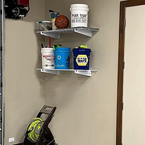 Wallmaster 2-Pack Heavy Duty Garage Wall Shelves 45x15 White