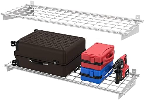Wallmaster 2-Pack Heavy Duty Garage Wall Shelves 45x15 White