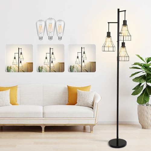 70 Inch Dimmable Floor Lamp with 3 LED Bulbs