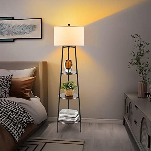 Giantex Floor Lamp with 3 Tier Shelves 60 Inch Modern