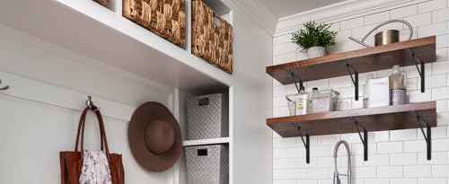 12 Pack Heavy Duty Black Shelf Brackets
