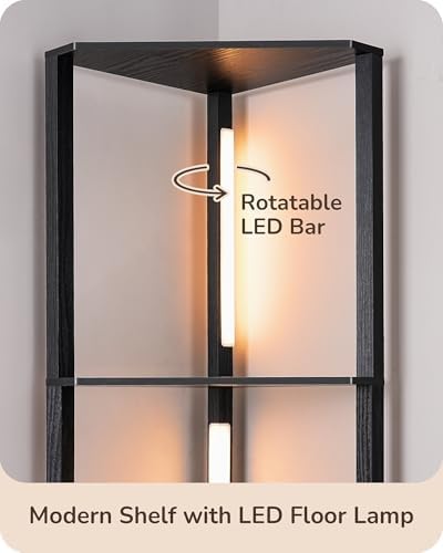 EDISHINE 64 Corner Display Shelf with Light