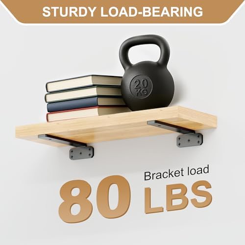 SKYSEN 6 Pack 10 Inch Floating Shelf Bracket Heavy Duty Hidden Design