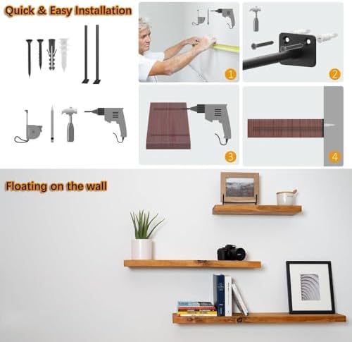 Wengus Floating Shelf Brackets 6 Pack Heavy Duty 200LBS