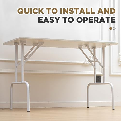 Tandefio 2 Pcs Folding Table Legs 28 Inch White
