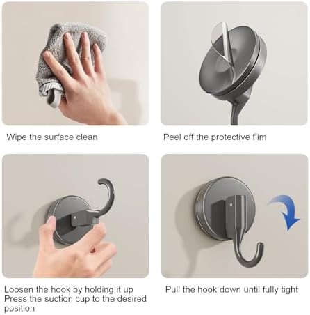 Suction Hooks for Shower Wall Heavy Duty 2 Pcs