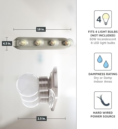 DESIGNERS FOUNTAIN 3-Lights Melrose Vanity Light Fixture 18 Inch Wall Mount Sconce