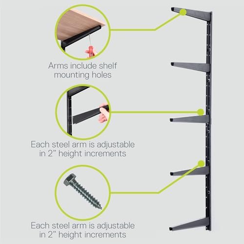 Delta Cycle Minimalistic Black Shelf Brackets Set of 10