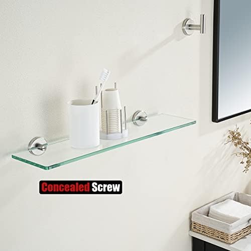 JQK Tempered Glass Shelf for Bathroom 24x5 inches