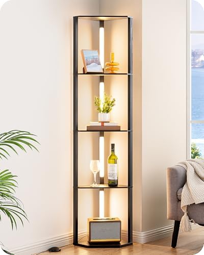 EDISHINE 64 Corner Display Shelf with Light
